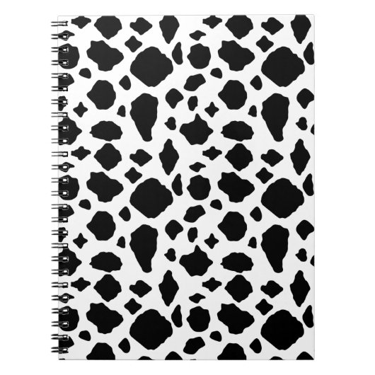 Black & White Cow Print Pattern Notitieboek (Voorkant)