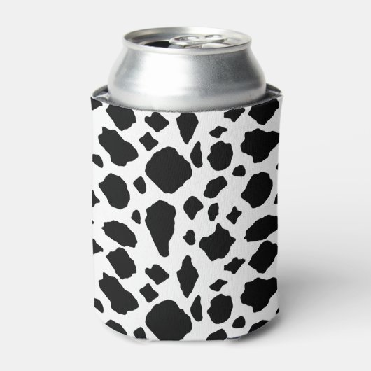 Black White Cow Print Pattern Trendy Modern  Blikjeskoeler (Blikje Voorkant)