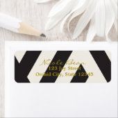 Black White Cream Invitation Adresetiketten Etiket (Insitu)