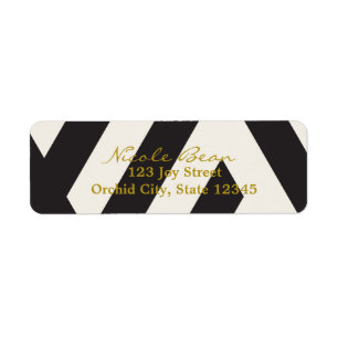 Black White Cream Invitation Adresetiketten Etiket