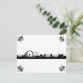 Black & White Crown London Eye Skyline Briefkaart (Staand voorkant)