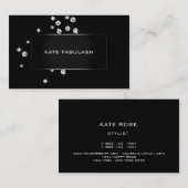 Black White Crystals Diamon Mode Stylist Beauty Visitekaartje (Voorkant / Achterkant)