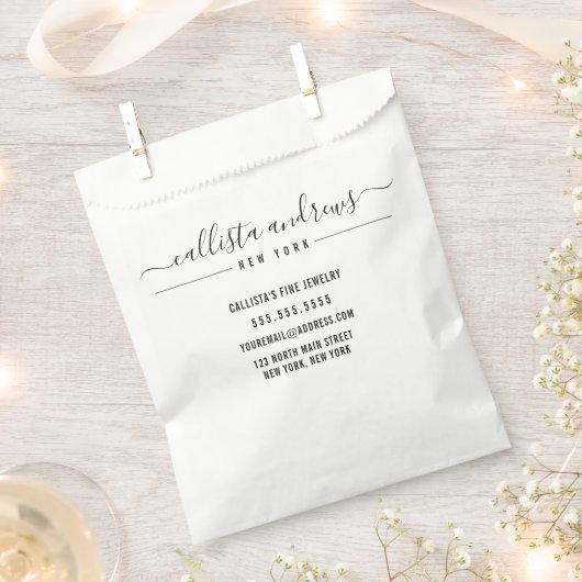 Black White Cursive Craft Business Packaging Bedankzakje (Geknipt)