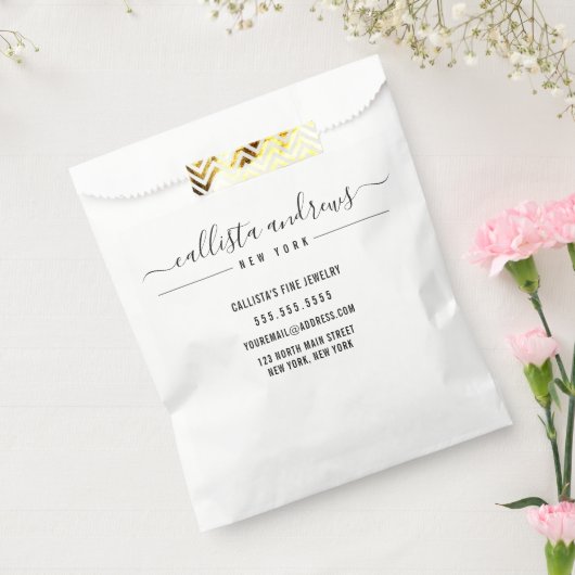 Black White Cursive Craft Business Packaging Bedankzakje (Gezegeld)