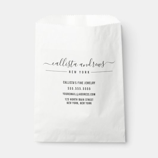Black White Cursive Craft Business Packaging Bedankzakje (Voorkant)