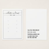Black White Cursive Multiple Earling Display Card- Visitekaartje (Voorkant /achterkant)