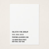 Black White Cursive Multiple Earling Display Card- Visitekaartje (Achterkant)