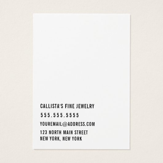 Black White Cursive Multiple Earling Display Card- Visitekaartje (Achterkant)