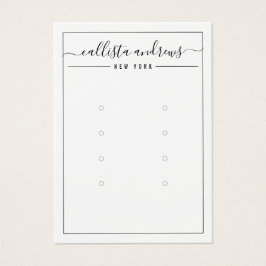 Black White Cursive Multiple Earling Display Card- Visitekaartje