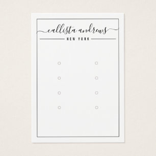 Black White Cursive Multiple Earling Display Card- Visitekaartje