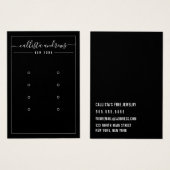 Black White Cursive Multiple Earling Display Card- Visitekaartje (Voorkant /achterkant)