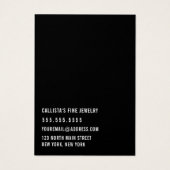 Black White Cursive Multiple Earling Display Card- Visitekaartje (Achterkant)