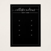 Black White Cursive Multiple Earling Display Card- Visitekaartje (Voorkant)
