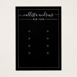 Black White Cursive Multiple Earling Display Card- Visitekaartje
