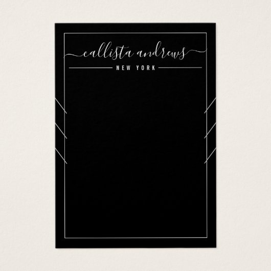 Black White Cursive Multiple Ketting Display Kaart (Voorkant)