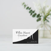 Black White Curved, Monogram Visitekaartje (Staand voorkant)