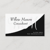 Black White Curved, Monogram Visitekaartje (Voorkant)