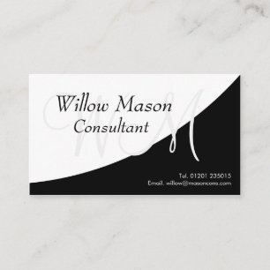 Black White Curved, Monogram Visitekaartje