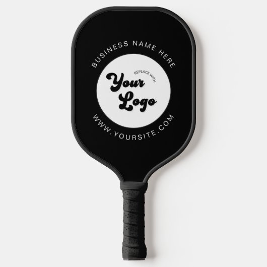 Black & White Custom Logo Business Corporate Pickleball Paddle (Voorkant)