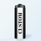 Black & White Custom Name Stripe Thermosbeker