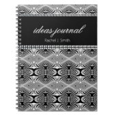 Black White Custom Name Trippy Ideas Notitieboek (Voorkant)