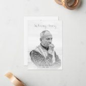 Black & White Custom Photo for Funeral Service Notitiekaartje (Voorkant / Achterkant in situ)