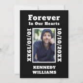 Black White Custom Photo Forever in ons hart Bedankkaart (Voorkant)