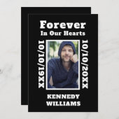 Black White Custom Photo Forever in ons hart Bedankkaart (Voorkant / Achterkant)