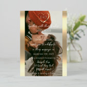 Black White Custom Photo Monogram Event Heart Folie Uitnodiging (Staand Voorkant)