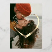 Black White Custom Photo Monogram Event Heart Folie Uitnodiging (Achterkant)