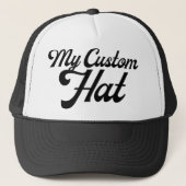 BLACK WHITE Custom Trucker Hat Mesh Back Cap Blank Pet (Voorkant)