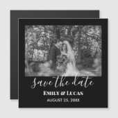 Black White Custom Weddenschap Foto Simple Elegant (Voorkant / Achterkant)