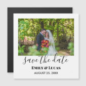 Black White Custom Weddenschap Foto Simple Elegant (Voorkant / Achterkant)