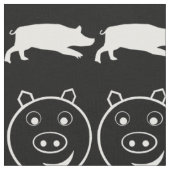 Black White Cute Animals Patroon Stof (Close Up)