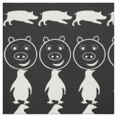 Black White Cute Animals Patroon Stof (Swatch)