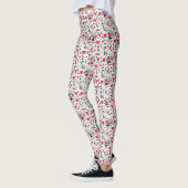 Black White Cute Cat Red Heart Leggings (Links)