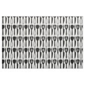 Black White Cute Kitchen Utirich Pattern Stof (Fat Quarter)