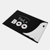 Black White Cute Peek a Boo Ghost Halloween Deurmat (Schuin)