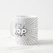 Black & White D.I.Y. SUPER POP Comic Book Pop Art  Koffiemok (Voorkant links)