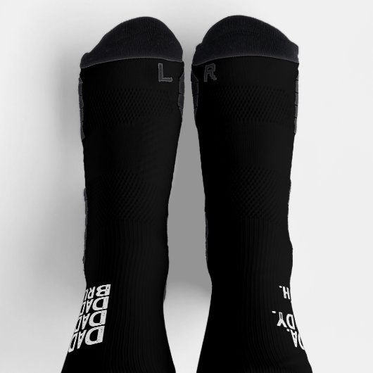 Black White DADA DADDY DAD BRUH VADERDAG Sokken (Top)