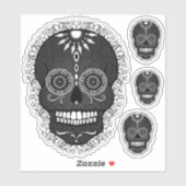 Black & White Dag van de Dode Suikerschedels Sticker (Vel)