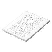 Black & White Dagelijkse Planner To-Do Lijst Minim Notitieblok (Linkerzijde)