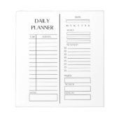 Black & White Dagelijkse Planner To-Do Lijst Minim Notitieblok (Voorkant)