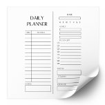 Black & White Dagelijkse Planner To-Do Lijst Minim Notitieblok<br><div class="desc">Organiseer uw dag met dit slanke zwart-wit dagelijkse planner to-do lijst notitieblok. Ideaal om productief te blijven met een minimalistische touch.</div>