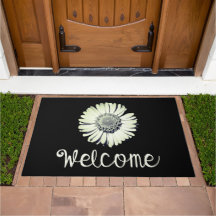  Black White Daisy Girly Boho Cute Welcome