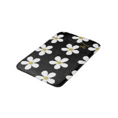 Black White Daisy Pattern Simple Floral Gold Badmat (Gekanteld)