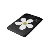 Black White Daisy Simple Floral Gold Badmat (Gekanteld)