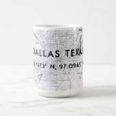 Black & White Dallas Texas Map Custom Coordination Koffiemok (Center)