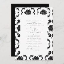 Black & White Damask Beide ouders bruiloft