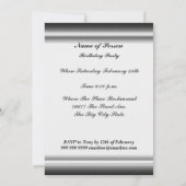 Black White Damask Birthday Party Invitation Kaart (Achterkant)